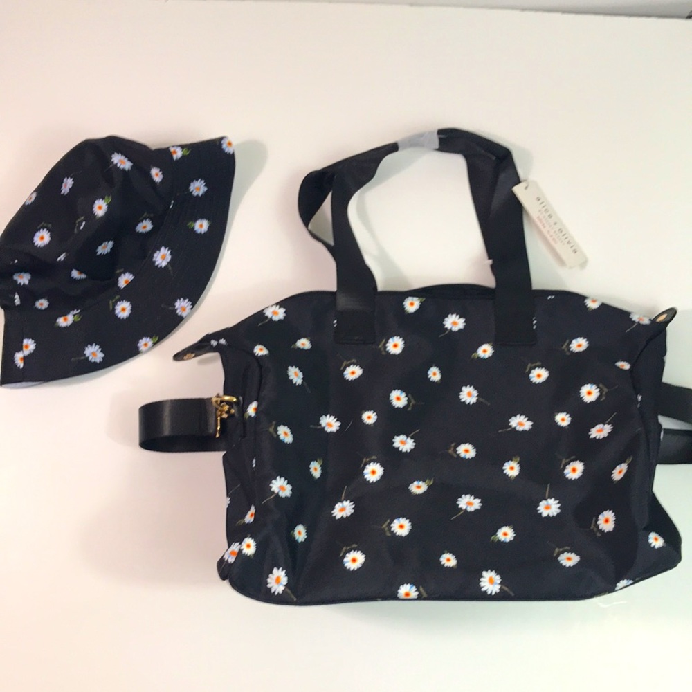 Alice + Olivia duffle bag and bucket hat, NWT